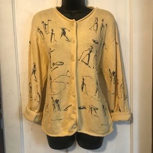 Artsy Yellow Cardigan